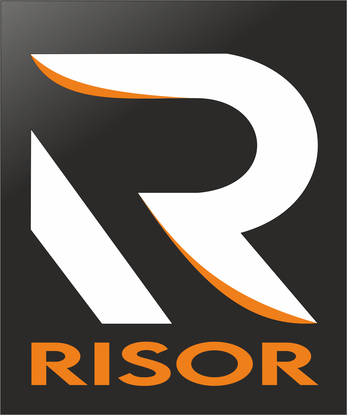 The Risor logo on a black background, representing a sleek and modern design.